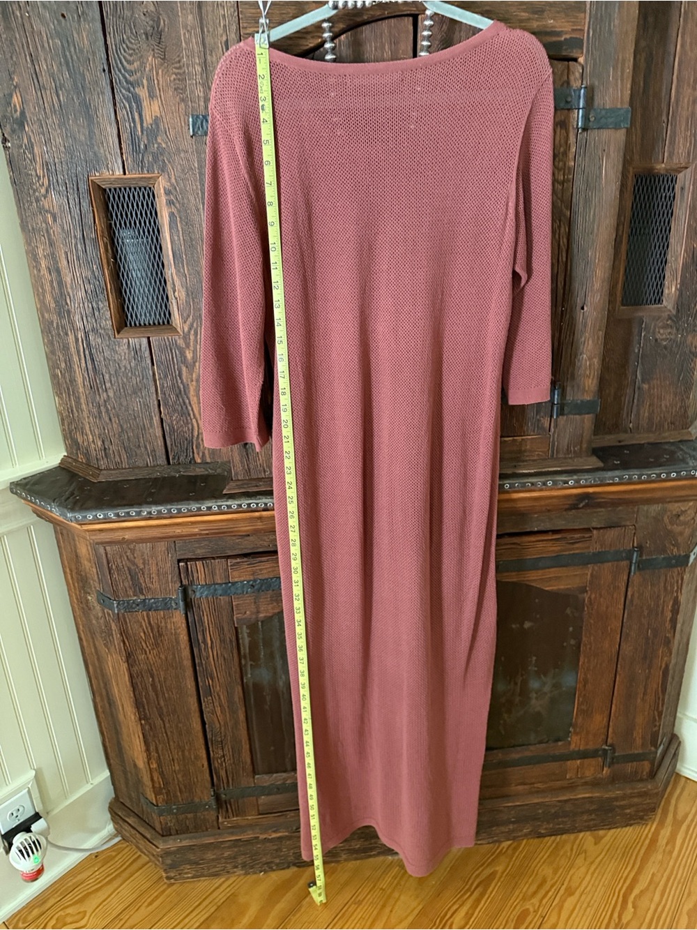 Peruvian Connection Cotton Knit Maxi in Dusty Rose/Terra Cota Size Large - Picture 6 of 14